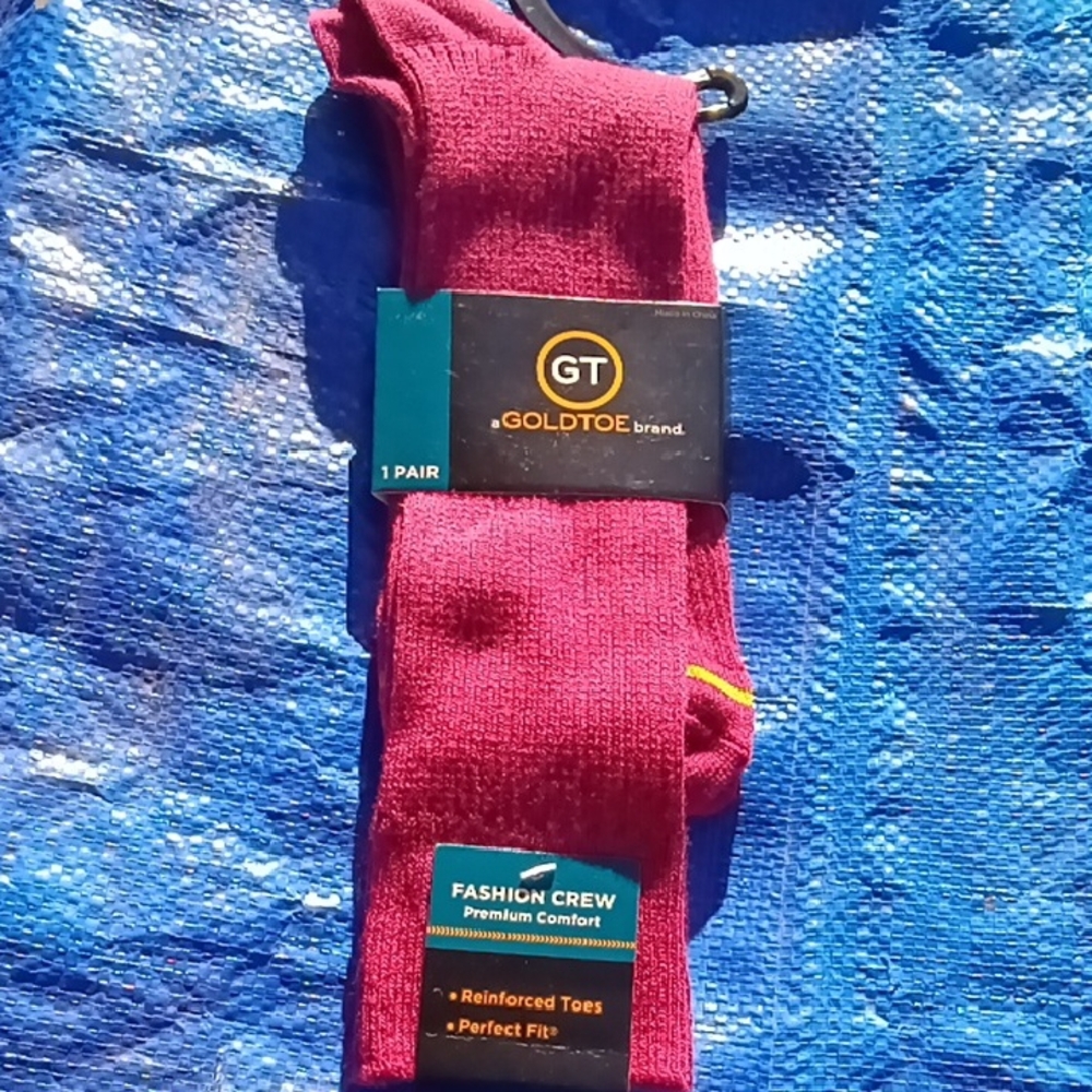 Gold Toe Men's Casual Crew Socks - Burgundy